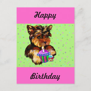 HAPPY BIRTHDAY YORKIE POO BRIEFKAART