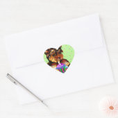 HAPPY BIRTHDAY YORKIE POO HART STICKER (Envelop)