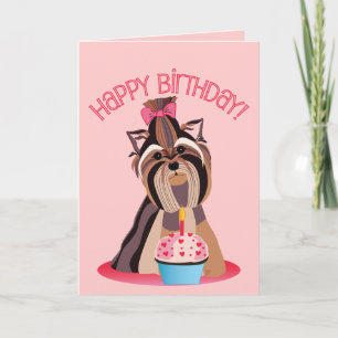 Happy Birthday Yorkshire Terrier Card Kaart