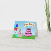 Happy Birthday Yorkshire Terriër met taart Kaart (Voorkant)