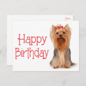 Happy Birthday Yorkshire Terrier Puppy Briefkaart (Voorkant / Achterkant)