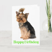 Happy Birthday Yorkshire Terrier Puppy Dog Verse Kaart (Voorkant)