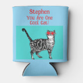 Happy Birthday You Cool Tabby Cat Mannen man Blikjeskoeler (Voorkant)