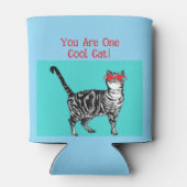 Happy Birthday You Cool Tabby Cat Mannen man Blikjeskoeler (Achterkant)