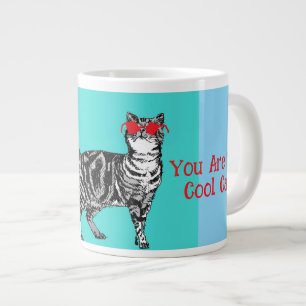 Happy Birthday You Cool Tabby Cat Mannen man Grote Koffiekop