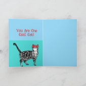 Happy Birthday You Cool Tabby Cat Mannen man Kaart (Binnen)