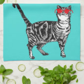 Happy Birthday You Cool Tabby Cat Mannen man Theedoek (Gevouwen)