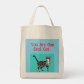 Happy Birthday You Cool Tabby Cat Mannen man Tote Bag (Achterkant)