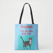Happy Birthday You Cool Tabby Cat Mannen man Tote Bag (Voorkant)