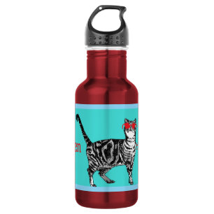 Happy Birthday You Cool Tabby Cat Mannen man Waterfles