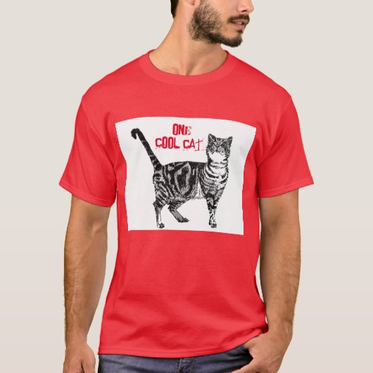 Happy Birthday You Cool Tabby Cat T-shirt (Voorkant)
