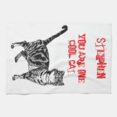 Happy Birthday You Cool Tabby Cat Theedoek (Horizontaal)