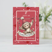 Happy Birthday You Little Monkey Kaart (Staand voorkant)