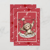 Happy Birthday You Little Monkey Kaart (Voorkant / Achterkant)