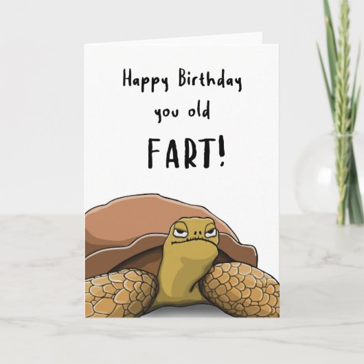 Happy Birthday You Old Fart - Hilarische schildpad Kaart (Voorkant)
