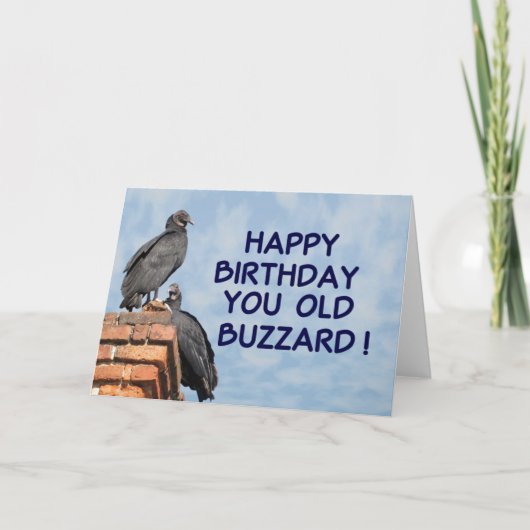 Happy Birthday You Oude Buzzard Verjaardag Kaart (Voorkant)
