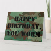 Happy Birthday You Worm Military Style Kaart (Voorkant)