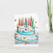 Happy Birthday Yummy Cake Art Kaart (Voorkant)