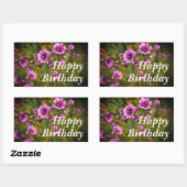 Happy Birthday Zebra Hollyhock Flowers #2 Stickers (Vel)