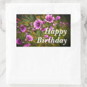 Happy Birthday Zebra Hollyhock Flowers #2 Stickers (Tas)