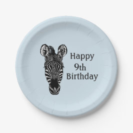 Happy Birthday Zebra w Age for Boy Papieren Bordje