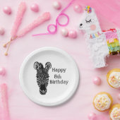 Happy Birthday Zebra w Age Papieren Bordje (Feest)