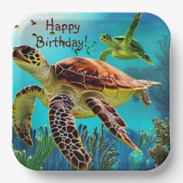 Happy Birthday Zee Turtle Papieren Bordje