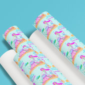 Happy birthday zeemeermin met Zee schildpad en taa Cadeaupapier