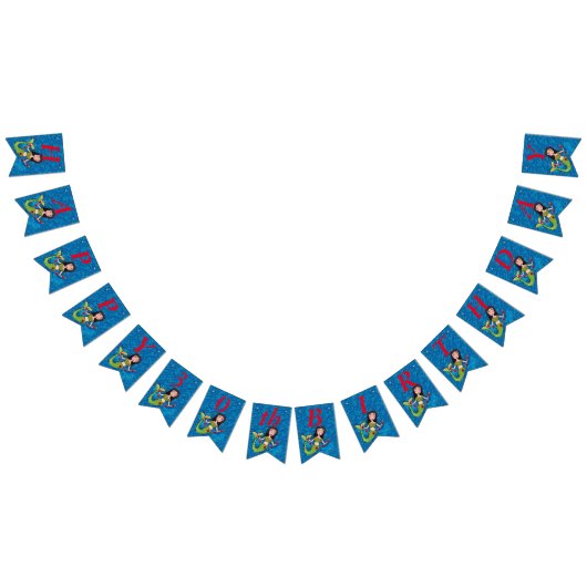 Happy Birthday  Zeemeermin String van Red Hearts Vlaggetjes (Alle)