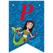 Happy Birthday  Zeemeermin String van Red Hearts Vlaggetjes (Derde vlag)