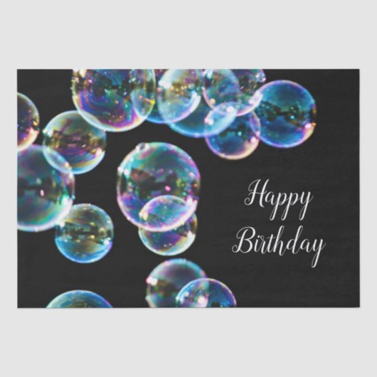 Happy Birthday zeepbel cadeau Tissuepapier (Voorkant)