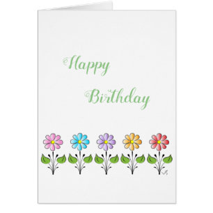 Happy Birthday Zeg het met een Schattige Bloem