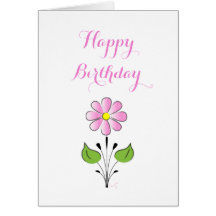 Happy Birthday Zeg het met een Schattige Bloem