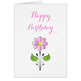 Happy Birthday Zeg het met een Schattige Bloem