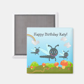 Happy Birthday zegt dat de libellen Magneet (Voorkant / Achterkant)