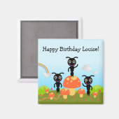 Happy Birthday zegt dat de mieren Magneet (Voorkant / Achterkant)