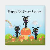 Happy Birthday zegt dat de mieren Magneet (Voorkant)