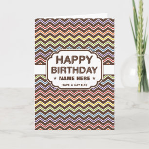 Happy Birthday   Zig-Zag Pattern   Heb een homedag Kaart