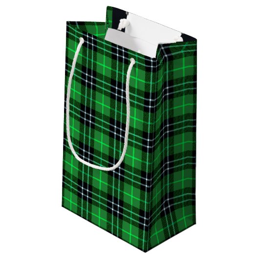 Happy Birthday Zipper op Tartan Klein Cadeauzakje (Achterkant Gekanteld)