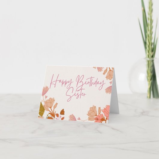 Happy Birthday Zister Card Bedankkaart (Voorkant)