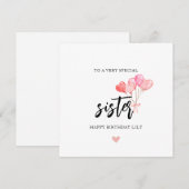 Happy Birthday Zister Card Feestdagenkaart (Voorkant / Achterkant)