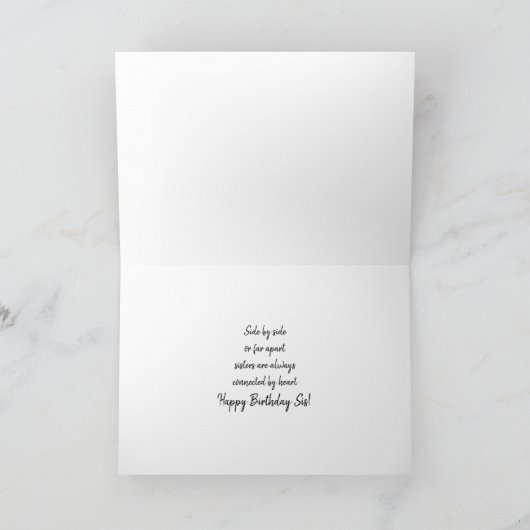 Happy Birthday Zister Card Kaart (Binnen)