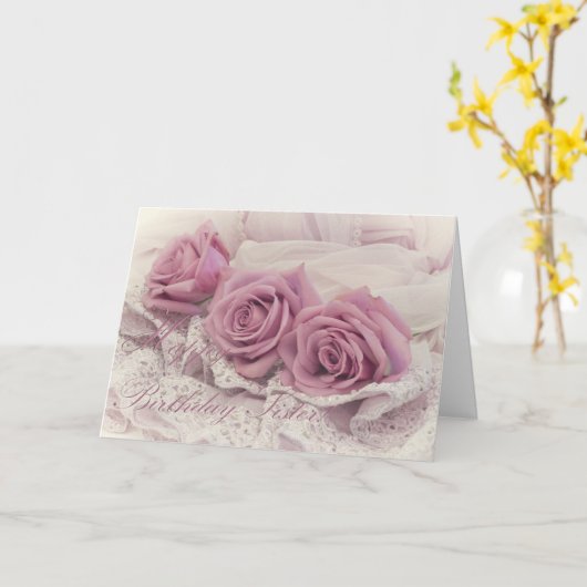 Happy Birthday Zister Card Kaart (Gele Bloem)