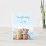 Happy Birthday Zister Cute Sister Teddy Bears Kaart<br><div class="desc">Vrolijk op de beste zuster ooit met schattige knuffelberen</div>