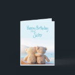 Happy Birthday Zister Cute Sister Teddy Bears Kaart<br><div class="desc">Vrolijk op de beste zuster ooit met schattige knuffelberen</div>