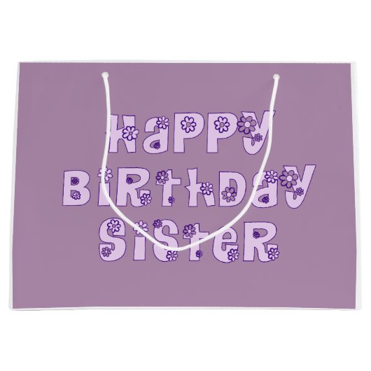 Happy Birthday Zister Gift Bag Groot Cadeauzakje (Voorkant)