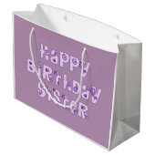 Happy Birthday Zister Gift Bag Groot Cadeauzakje (Achterkant Gekanteld)