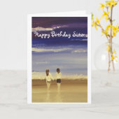 Happy Birthday zister Kaart (Gele Bloem)