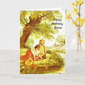 Happy Birthday zister Kaart (Gele Bloem)