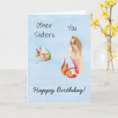 Happy Birthday Zister Mermaid Lover Kaart (Gele Bloem)